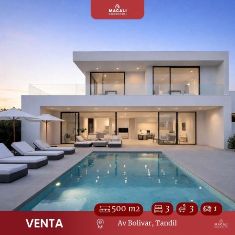 Casa 3 dorm, 430m² con pileta y garage — Av Bolivar