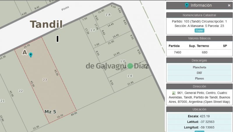 Lote en Venta 1617m² excelente inversión — Pinto casi Santamarina