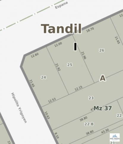 Lote en venta 272m² con casa a demoler — España al 500