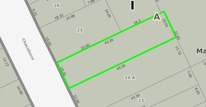 Lote en venta de 430m² en Chacabuco 661