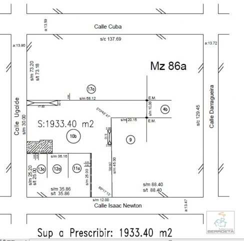Lote en venta de 1933m² en Ugalde al 1100