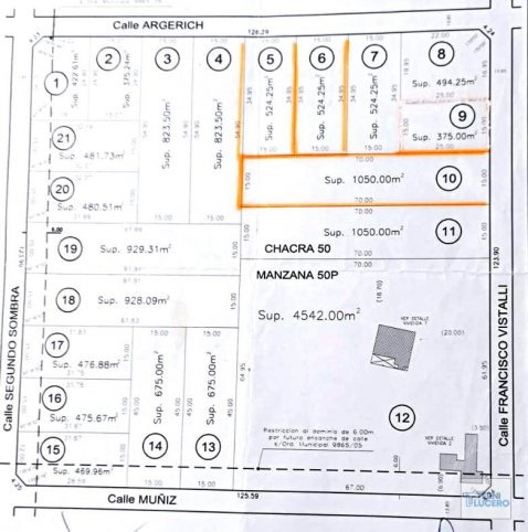 Lote en Venta de 2100m² en Argerich y Vistalli