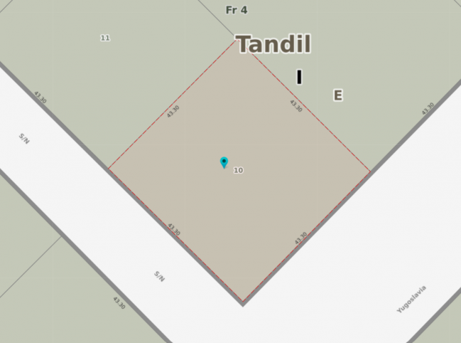 Lote en venta de 1849m² en Yugoslavia — apto para cabañas