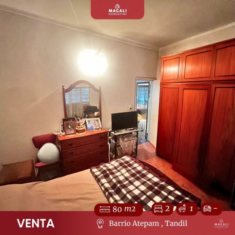 Casa 2 dorm, 80m² en Barrio Atepam