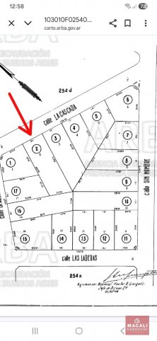 Lote en venta 1040m² en Zona Fuente de la Alegria