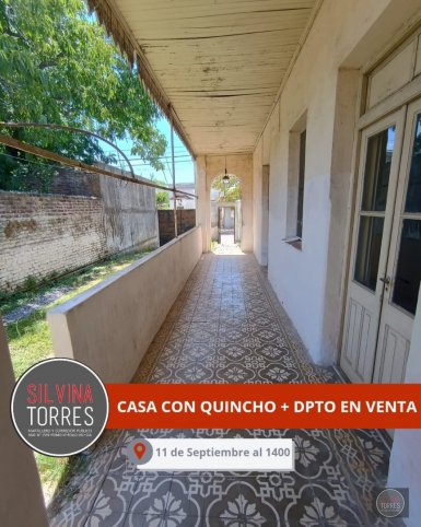 Casa con quincho + departamento en 11 de septiembre 1400