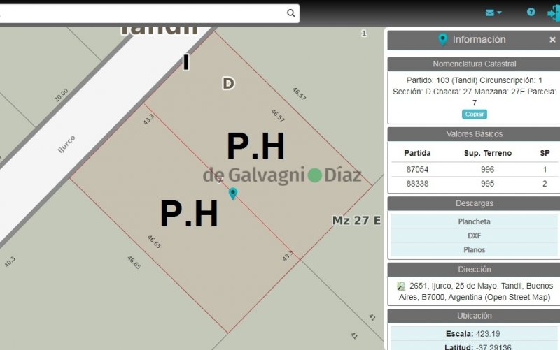 Lote en Venta Ijurco 2651, 1000 m², servicios de Luz y Agua