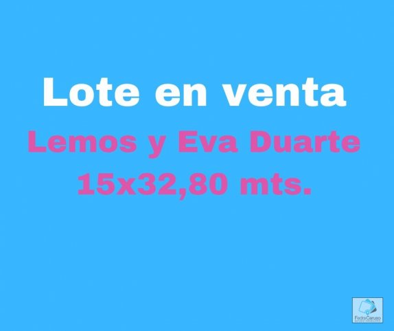 Lote en venta 480m² en Lemos y Eva Duarte