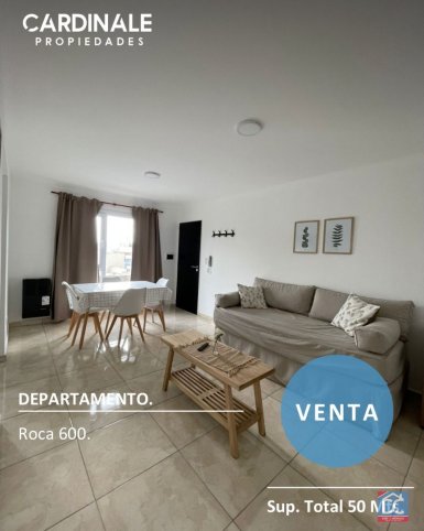 Depto. en Venta 1 dorm, 50m² — Roca 600