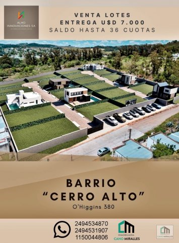Lote en Venta de 300m² en Barrio Cerrado Cerro Alto