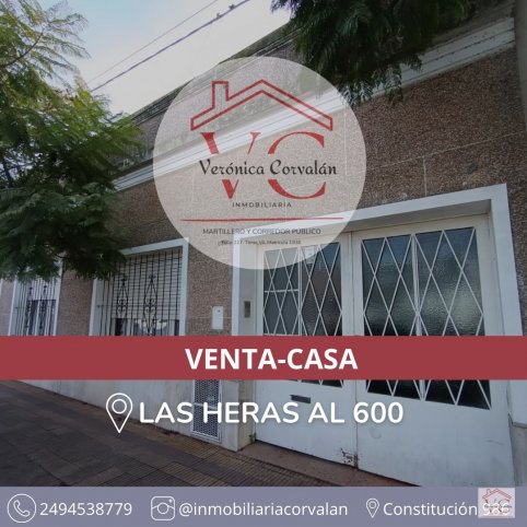 Casa en Venta Las Heras 600, 4 dorm, 2 baños, garage
