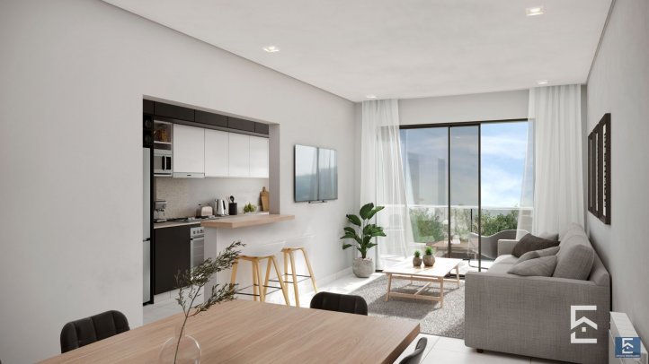 Depto 2 dorm, 93m² con cochera — Sarmiento 900