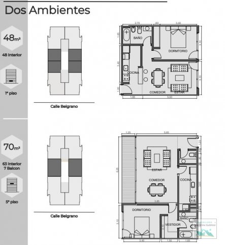 Depto 2 dorm, 90m² a estrenar con cochera — Belgrano