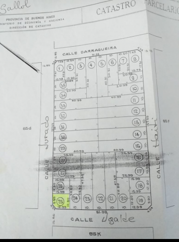 Lote en Venta 13x12.80, todos los servicios — Jurado y Ugalde