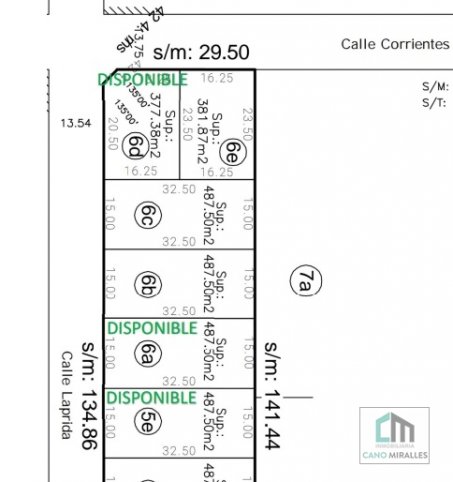 Lote en Venta en esquina Laprida y Corrientes