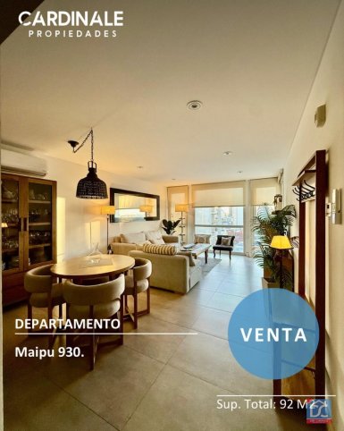 Depto 2 dorm, 84m² con cochera — Calle Maipu