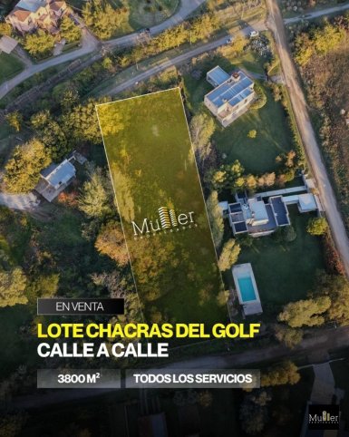 Lote en venta 3800m² en Chacras del Golf, frente a calle