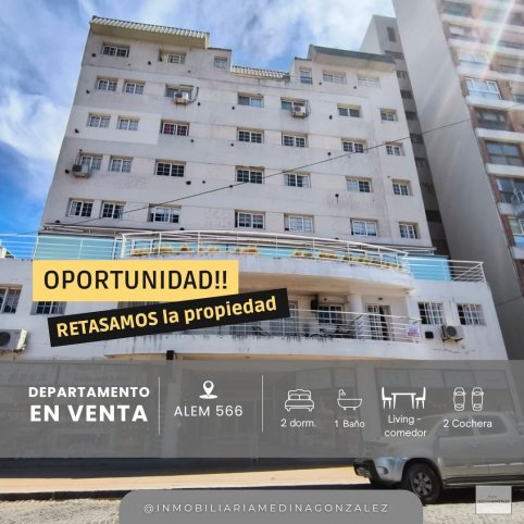 Depto 2 dorm, 69m² en 1° piso con 2 cocheras — Centro