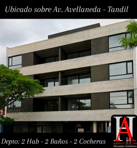 Depto a estrenar 2 dorm, 90m² con 2 cocheras — Av. Avellaneda