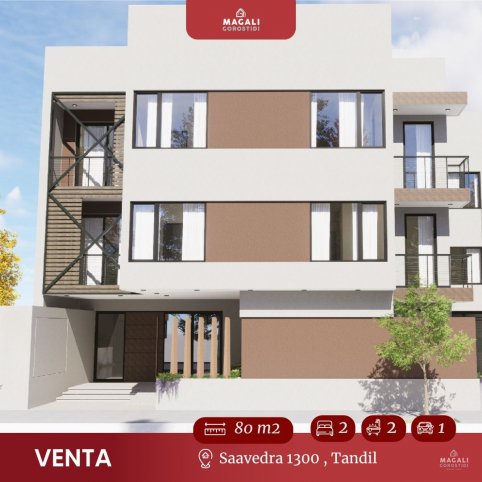 Depto 2 dorm, 80m² en Saavedra 1300