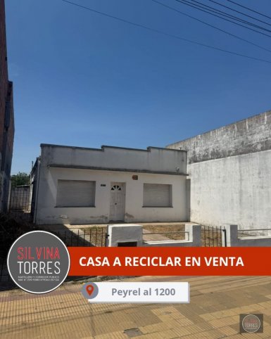 Casa en Peyrel 1200, 2 dorm, 1 baño, a reciclar