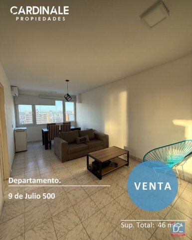 Depto 1 dorm, 46m² en pleno centro — Calle 9 de Julio