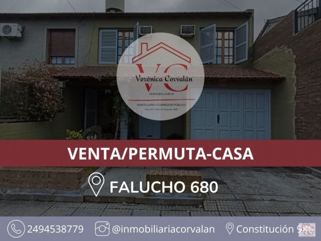 Casa en Falucho 680, 4 dorm, 2 baños, garage para 1 auto