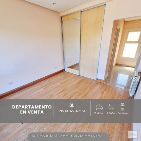 Depto 2 dorm, 85m² con cochera — Rivadavia