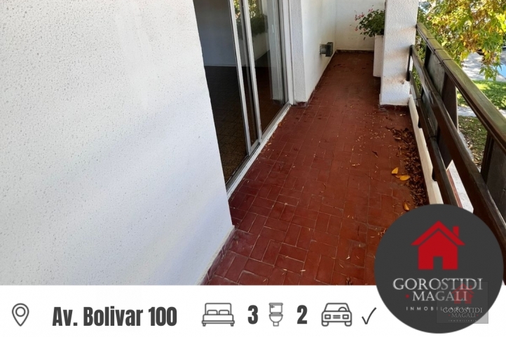 Depto 3 dorm con cochera y balcón — Av. Bolivar