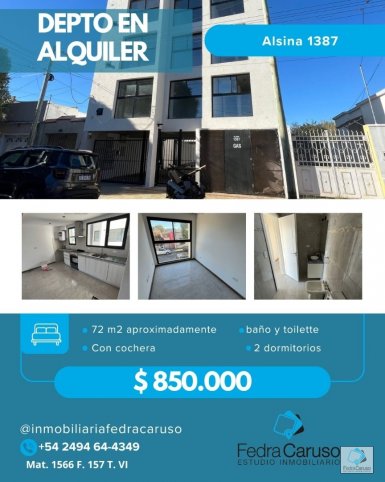 Departamento a estrenar en Alsina 1300, 65m², 3 ambientes, cochera