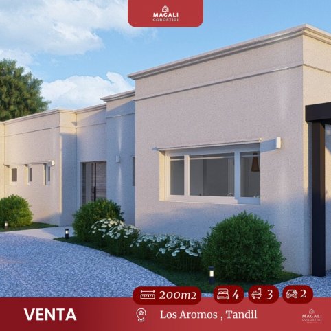 Casa en construcción 4 dorm, 2 cocheras, pileta — Los Aromos