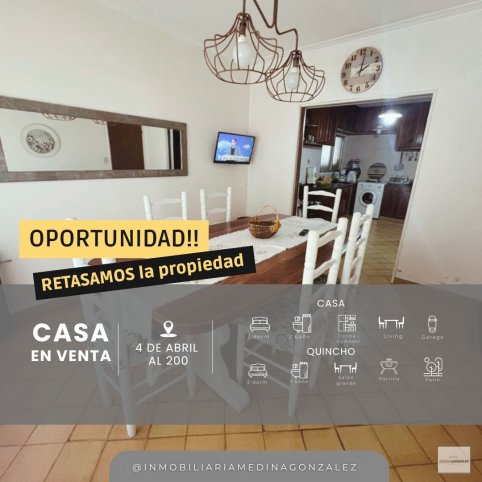 Casa 3 dorm, 200m² con garaje y patio — 4 de Abril