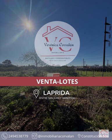 Lote en Venta Laprida entre Mendoza y San Juan
