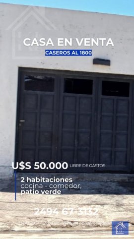 Casa en Venta Caseros 1800, 120m², 2 habitaciones, 1 baño, garage
